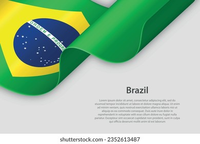 3.ª cinta con bandera nacional Brasil aislado en fondo blanco con espacio de copia