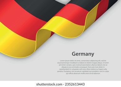 3d ribbon with national flag Germany isolated on white background with copyspace