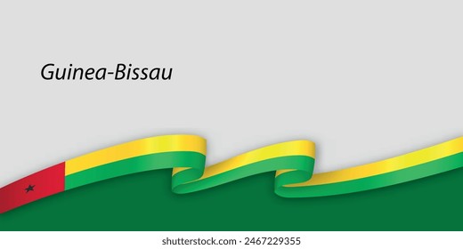 3d ribbon with national flag Guinea-Bissau isolated on white background with copyspace