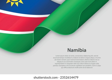 3.ª cinta con bandera nacional Namibia aislada en fondo blanco con espacio de copia