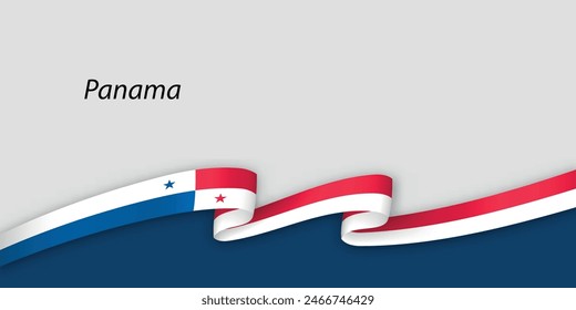 3D-Band mit Nationalflagge Panama isoliert auf weißem Hintergrund mit Copyspace