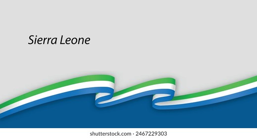 3D-Band mit Nationalflagge Sierra Leone isoliert auf weißem Hintergrund mit Copyspace