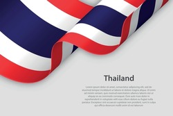 3.ª Cinta Con Bandera Nacional Tailandia Aislada En Fondo Blanco Con Espacio De Copia