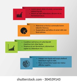 3d ribbons infographic. 4 steps, process, options. Graph and chart Diagram. Template. Business concepts. Vector. EPS10. Illustration
