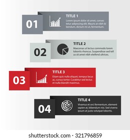 3d ribbons infographic. 4 steps, process, options. Graph and chart Diagram. Template. Business concepts. Vector. EPS10. Illustration