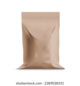 3D Rice, Sand Sack Bag Isolated On White Background. EPS10 Vector