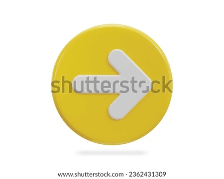 3d right arrow icon illustration