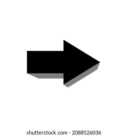 3d right arrow icon on white background