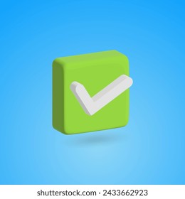 3d right checkmark icon design. vector illustration
