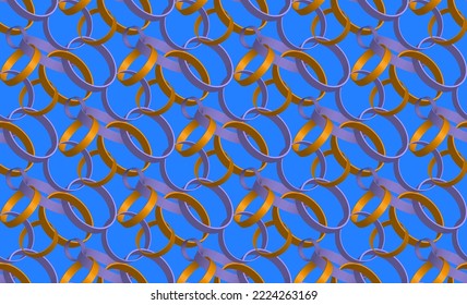 3D Ring Chain Baroque Seamless Pattern Designed for decoration fashion, fashionable suitable for printing on surface wrapping paper, background elipse 