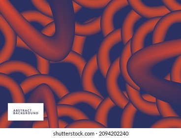 3d rings using blue and orange color abstract background.