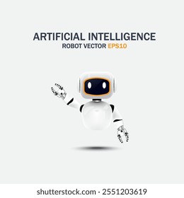 Ilustración vectorial de robot 3D, concepto de cyborg de inteligencia artificial