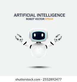 Ilustración vectorial de robot 3D, concepto de cyborg de inteligencia artificial