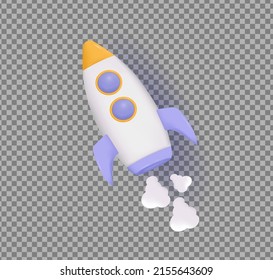 3d rocket realistic with background