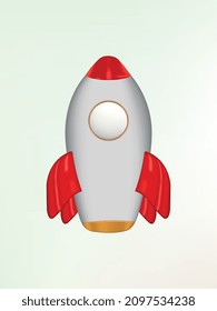 3d rocket space ship launch background. Realistic rocketship spaceship vector design. 