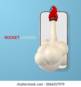 3d rocket spaceship render and draw by mesh. Realistic modern digital rocket. Vector illustration.
