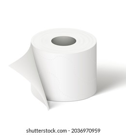 3D Roll Of Toilet Paper Mockup. EPS10 Vector