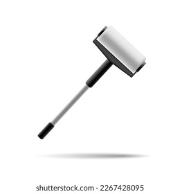Roller 3D con una larga manilla para pintar paredes interiores y exteriores. Una herramienta para pintar y reparar casas.