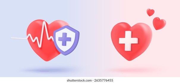 3D romance icon on social media online platform. speech bubble with heart and love emoji icon, like and play, surprise marriage. 3d heart icon vector render illustration