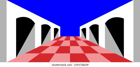 3d room illustration vector design.  optical illusion illustration