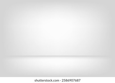3d room studio gray background, light box podium gallery white gray space, vector illustration.