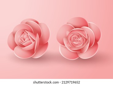 3D rose flower vector illustration