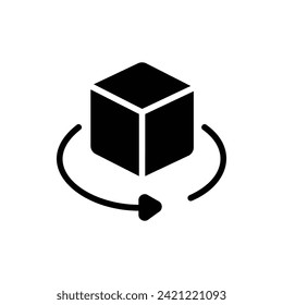 3D Rotate, Interface Flat Icon Logo Illustration. Interface Icon-set. Suitable For Web Design, Logo, App