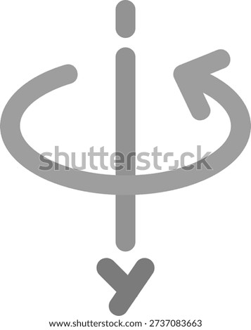 3d rotate y axis Line vector Icon Design