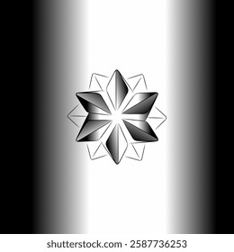 3d rotating triangle in black and white