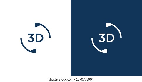 3D rotation icon illustration isolated vector sign symbol