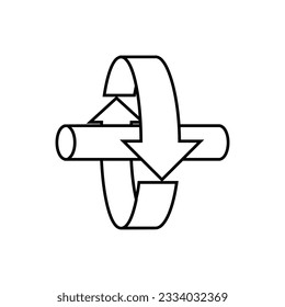 3D Rotation Icon. Roll, Rotate Symbol.