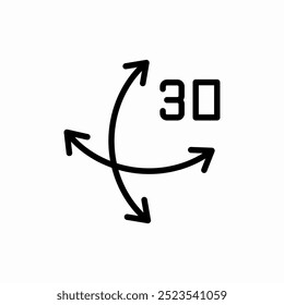 3d rotation icon sign vector