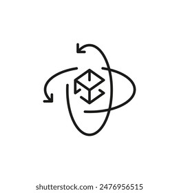 3D Rotation icon. Simple 3D rotation icon for social media, app, and web design. Vector illustration.