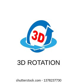 3d rotation icon. 3d rotation symbol design. Stock - Vector illustration can be used for web