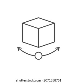 3d rotation line outline icon