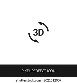 3D rotation Pixel Perfect Icon for Web, App, Presentation. editable outline style. simple icon vector eps 10