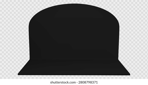 3d round booth with corner stand and mockup wall for tradeshow exhibition. Empty square room template for black showroom or office display space. Small fair trade setup for kiosk interior layout.