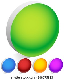 3D Round / Circle Shapes with Blank Space in Vivid Colors