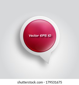 3D Round glossy speech bubble. Vector design.