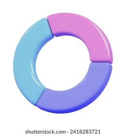 3d round graph icon of business and market analysis concept. Stock vector illustration on isolated background.	