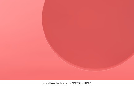 3d round hole tunnel entrance abstract wall decorative design pink studio background realistic vector illustration. Premium circle space border three dimensional minimalist indoor interior element