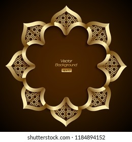 3D round Islamic arabesque design