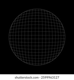3D round lens grid technology vector illustration on black background