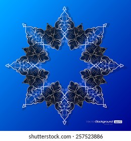 3d Round persian floral pattern with casting shadow