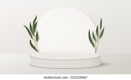 3D Round Podium Minimal Geometric Background. EPS10 Vector