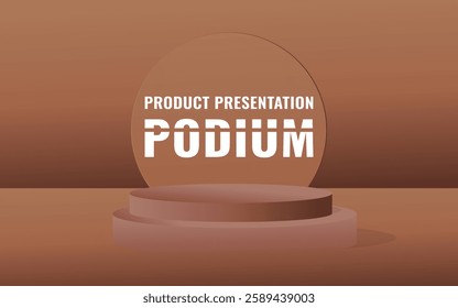 3D round podium set background with light and shadow. Abstract geometric composition in minimalist design. 