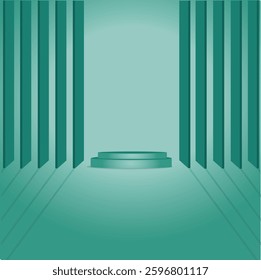 3D round product podium background