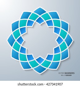 3D round symmetrical Islamic arabesque design
