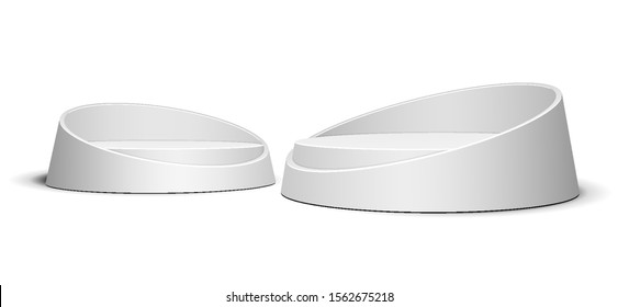 3D Round, Two Circle Stage Podium, Pedestal Isolated on White Background. Vector illustration. Ready For Your Design. Product Advertising. Vector EPS10