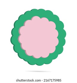 3D rounded background vector button illustration, with green and pinkcolor, best for your property images